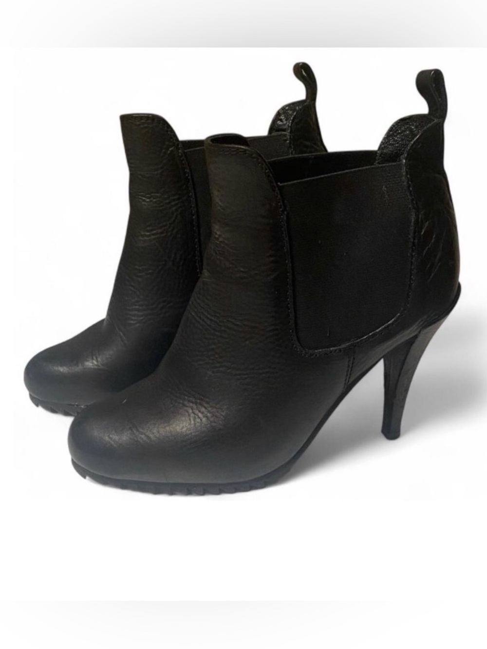 Pedro Garcia Black Leather Ankle Boots 4” High Heel Made in Spain Fits 9.5